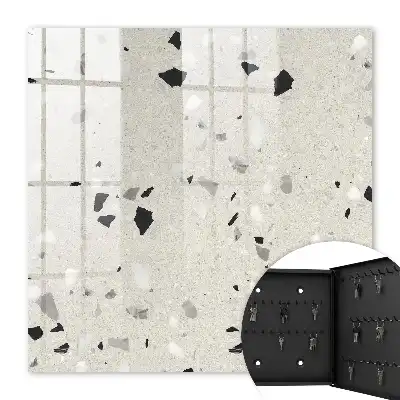 Gordijn met grijs geometrisch patroon