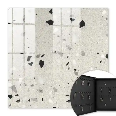 Gordijn met grijs geometrisch patroon