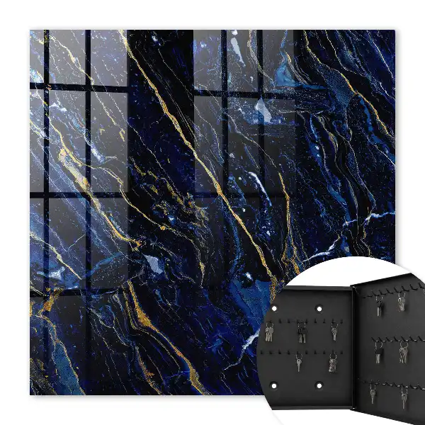 Donkerblauw patroon met gele strepen