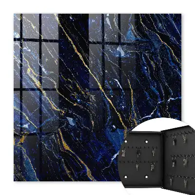 Donkerblauw patroon met gele strepen