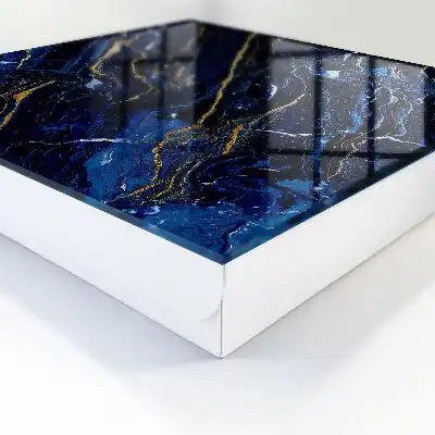 Donkerblauw patroon met gele strepen