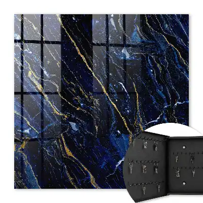 Donkerblauw patroon met gele strepen