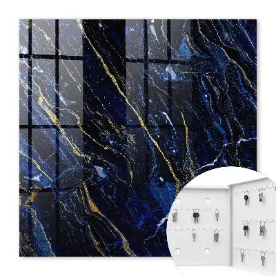 Donkerblauw patroon met gele strepen