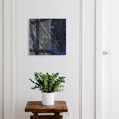 Donkerblauw patroon met gele strepen