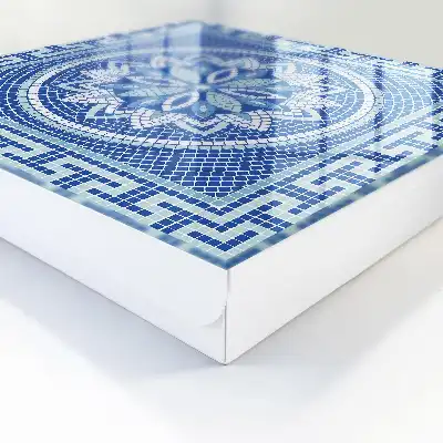 Blauwe mozaïek met bloemenpatroon