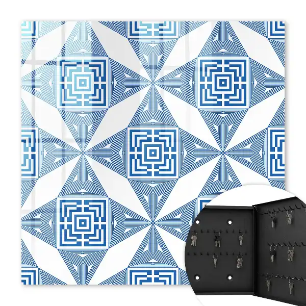 Geometrisch patroon met blauwe vierkanten