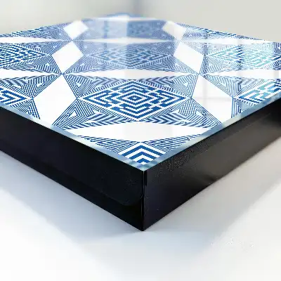 Geometrisch patroon met blauwe vierkanten
