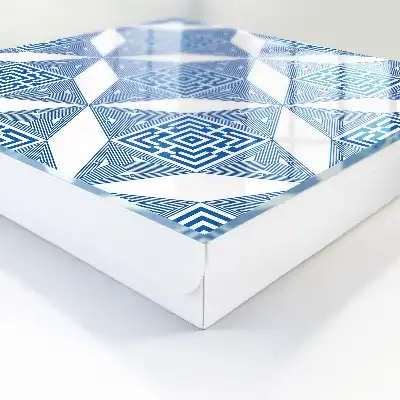 Geometrisch patroon met blauwe vierkanten