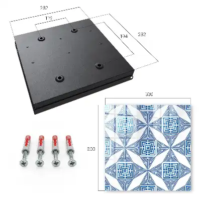 Geometrisch patroon met blauwe vierkanten