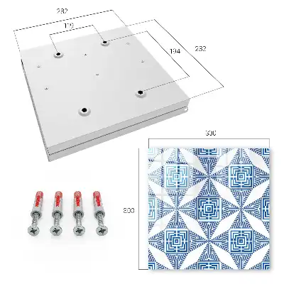 Geometrisch patroon met blauwe vierkanten
