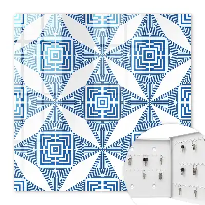 Geometrisch patroon met blauwe vierkanten
