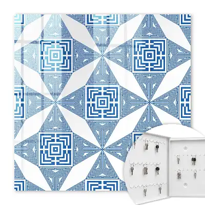 Geometrisch patroon met blauwe vierkanten