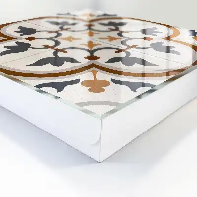 Geometrisch wandkleed in beige en grijs