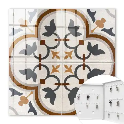 Geometrisch wandkleed in beige en grijs