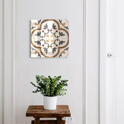 Geometrisch wandkleed in beige en grijs