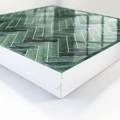 Groene visgraatvloer met een natuurlijke uitstraling