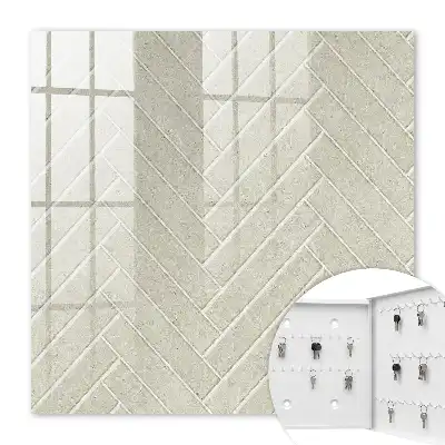 Beige behang met visgraatpatroon