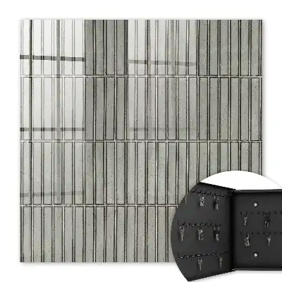 Grijze tegels met geometrisch patroon