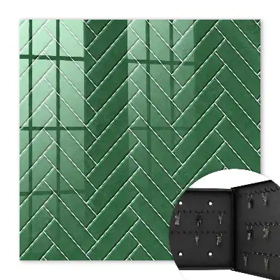 Elegant visgraatbehang in groen