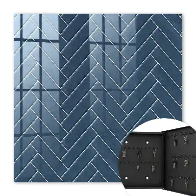 Marineblauw visgraatpatroon