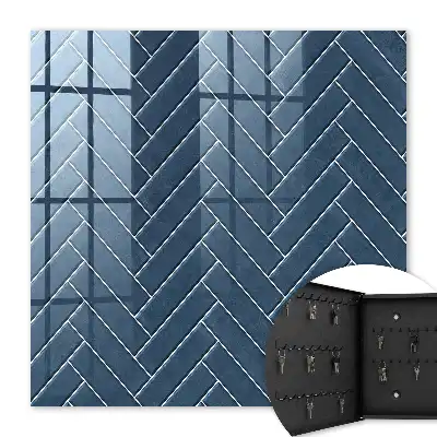 Marineblauw visgraatpatroon