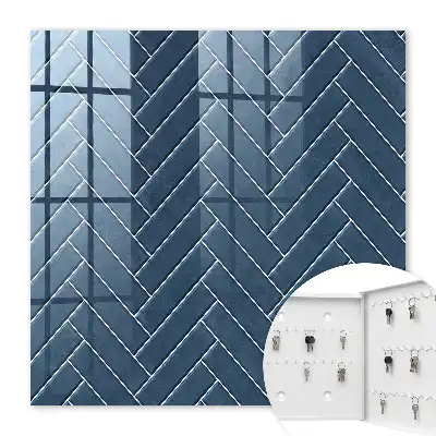 Marineblauw visgraatpatroon