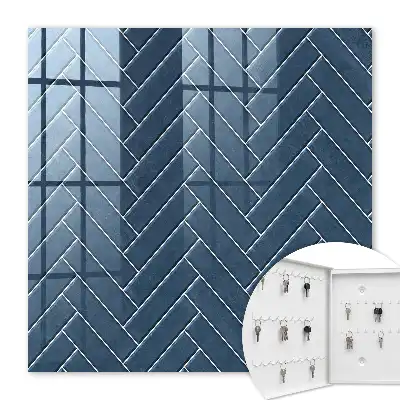 Marineblauw visgraatpatroon