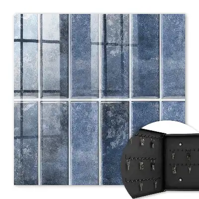 Blauwe tegels in een geometrisch patroon