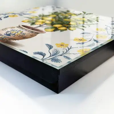 Citroenboom op decoratieve achtergrond