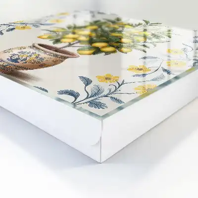 Citroenboom op decoratieve achtergrond
