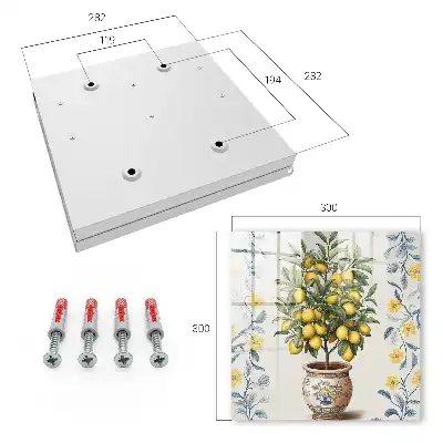 Citroenboom op decoratieve achtergrond