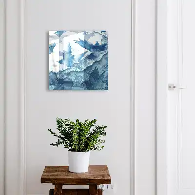 Aquarel van vogels in vlucht