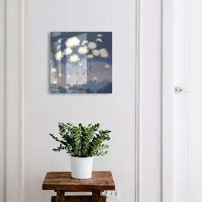 Paardenbloemen in het blauwe landschap