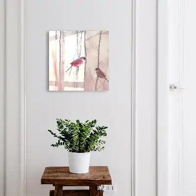 Twee vogels in zachte kleuren