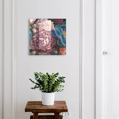 Kleurrijke bloemen op een zwarte achtergrond