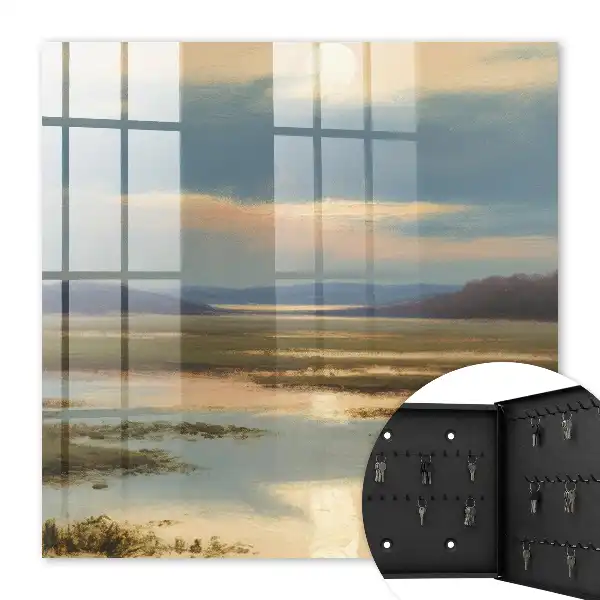 Een vredig landschap met een warme horizon