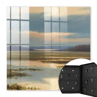 Een vredig landschap met een warme horizon