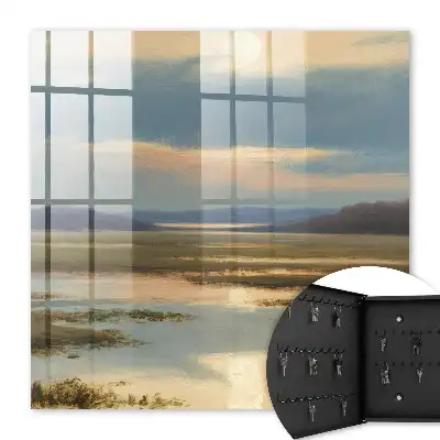 Een vredig landschap met een warme horizon