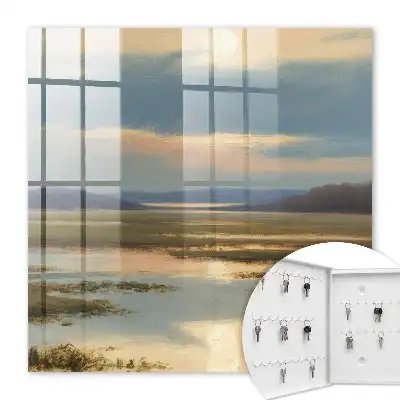 Een vredig landschap met een warme horizon