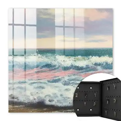 Zeegezicht met pastelkleurige lucht