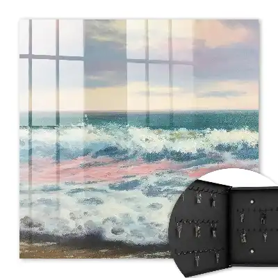 Zeegezicht met pastelkleurige lucht