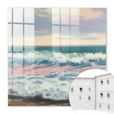 Zeegezicht met pastelkleurige lucht