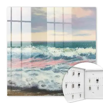 Zeegezicht met pastelkleurige lucht