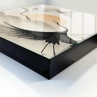 Japanse kraanvogels met opkomende zon