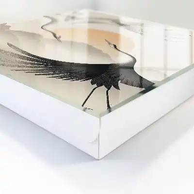 Japanse kraanvogels met opkomende zon
