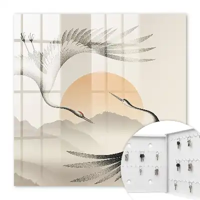 Japanse kraanvogels met opkomende zon