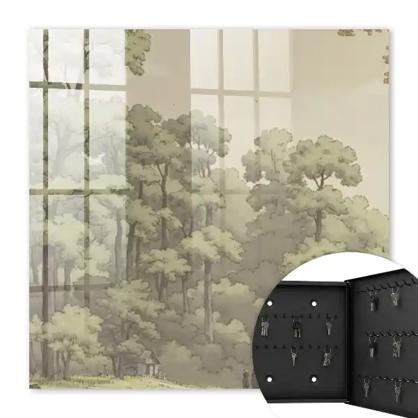 Groen bos met een klein huisje