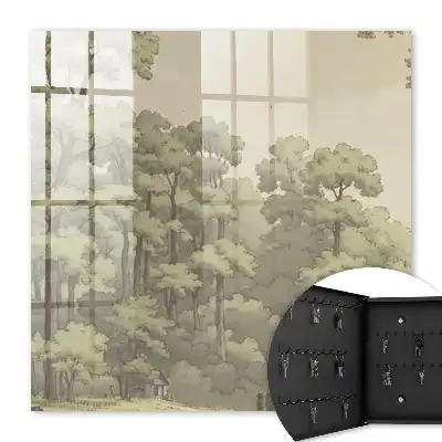 Groen bos met een klein huisje