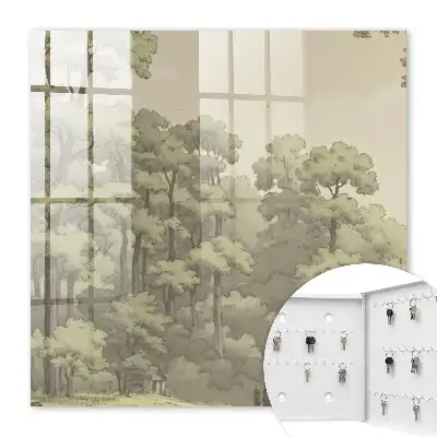 Groen bos met een klein huisje