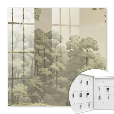 Groen bos met een klein huisje